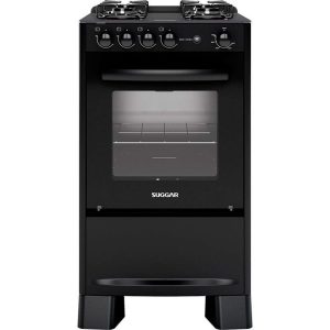 Fogão De Piso 4 Bocas Neo Cook Com Mesa De Vidro Suggar Preto Bivolt