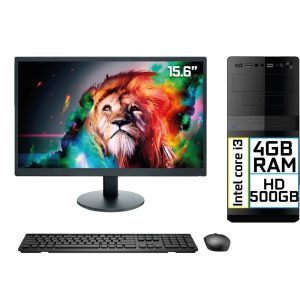 Computador Completo Intel Core i3 4GB HD 500GB Monitor LED 15.6 hdmi EasyPC Go